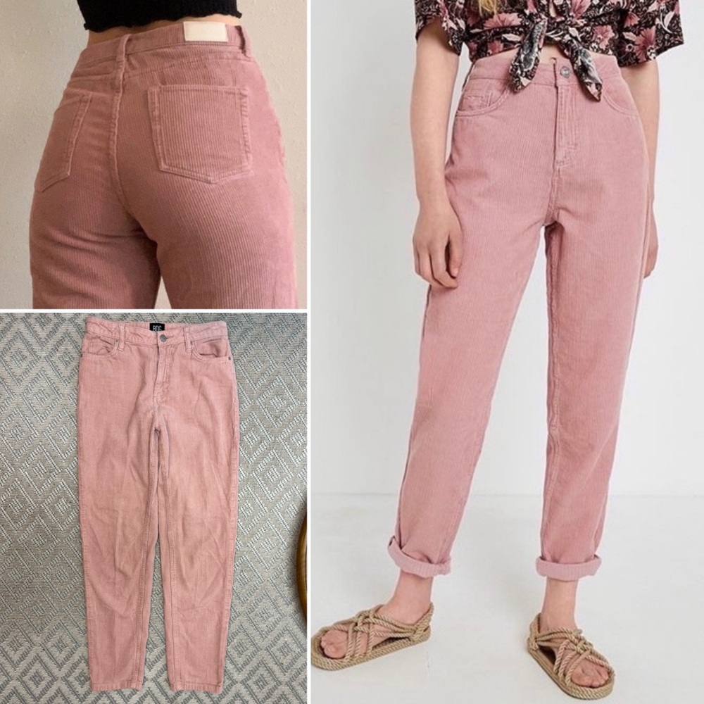 BDG Urban Outfitters Mom High-Rise Pink Corduroy 26 Straight Casual Pants